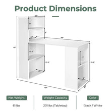 Load image into Gallery viewer, 48" Computer Desk with 6-Tier Storage Shelves, 3-in-1 Reversible Writing Desk w/ Bookshelf &amp; CPU Stand, Space-Saving Home Office Workstation