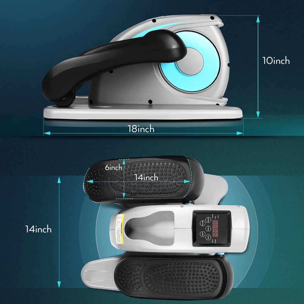 Desk Elliptical Machine for Home Office, Electric Desk Elliptical Trainer with Display Monitor Quiet Compact Pedal Exerciser Gifts for Caring Parents