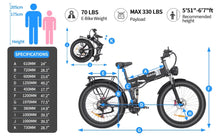 Load image into Gallery viewer, Dual Motor PEAK 3000W Electric Bike for Adults, 31mph 48V 23ah Electric Bicycle, 26" Fat Tire Mountain Bike UL2849