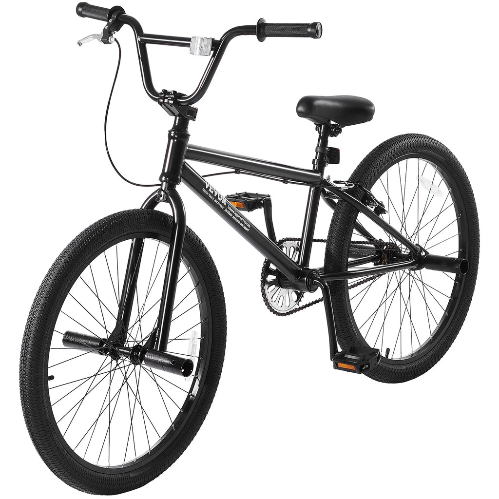 VEVOR BMX Bike, 24 - Inch Wheel Freestyle Bike, BMX Race Bike with 4 Pegs, Beginner - Level BMX to Advanced Riders, BMX Bicycles for Teen Adult Men Women, Durable Hi - Ten Steel Frame, Easy to Assemble