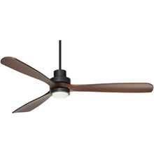 Load image into Gallery viewer, 66" Casa Vieja Delta-Wing XL DC Industrial Indoor Ceiling Fan with LED Light Remote Control Matte Black Walnut Opal Glass for Living Room Kitchen