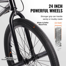 Load image into Gallery viewer, VEVOR BMX Bike, 24 - Inch Wheel Freestyle Bike, BMX Race Bike with 4 Pegs, Beginner - Level BMX to Advanced Riders, BMX Bicycles for Teen Adult Men Women, Durable Hi - Ten Steel Frame, Easy to Assemble