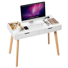 Load image into Gallery viewer, Homfa White Desk with Drawers, Study Work Desk Table for Home Office Writing