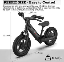 Load image into Gallery viewer, Hiboy BK1 Electric Bike for Kids Ages 3 - 5 Years, 24V 100W Electric Balance Bike 12 in Inflatable Tire Adjustable Seat, Electric Bicycle Gift for Kids