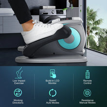 Load image into Gallery viewer, Desk Elliptical Machine for Home Office, Electric Desk Elliptical Trainer with Display Monitor Quiet Compact Pedal Exerciser Gifts for Caring Parents