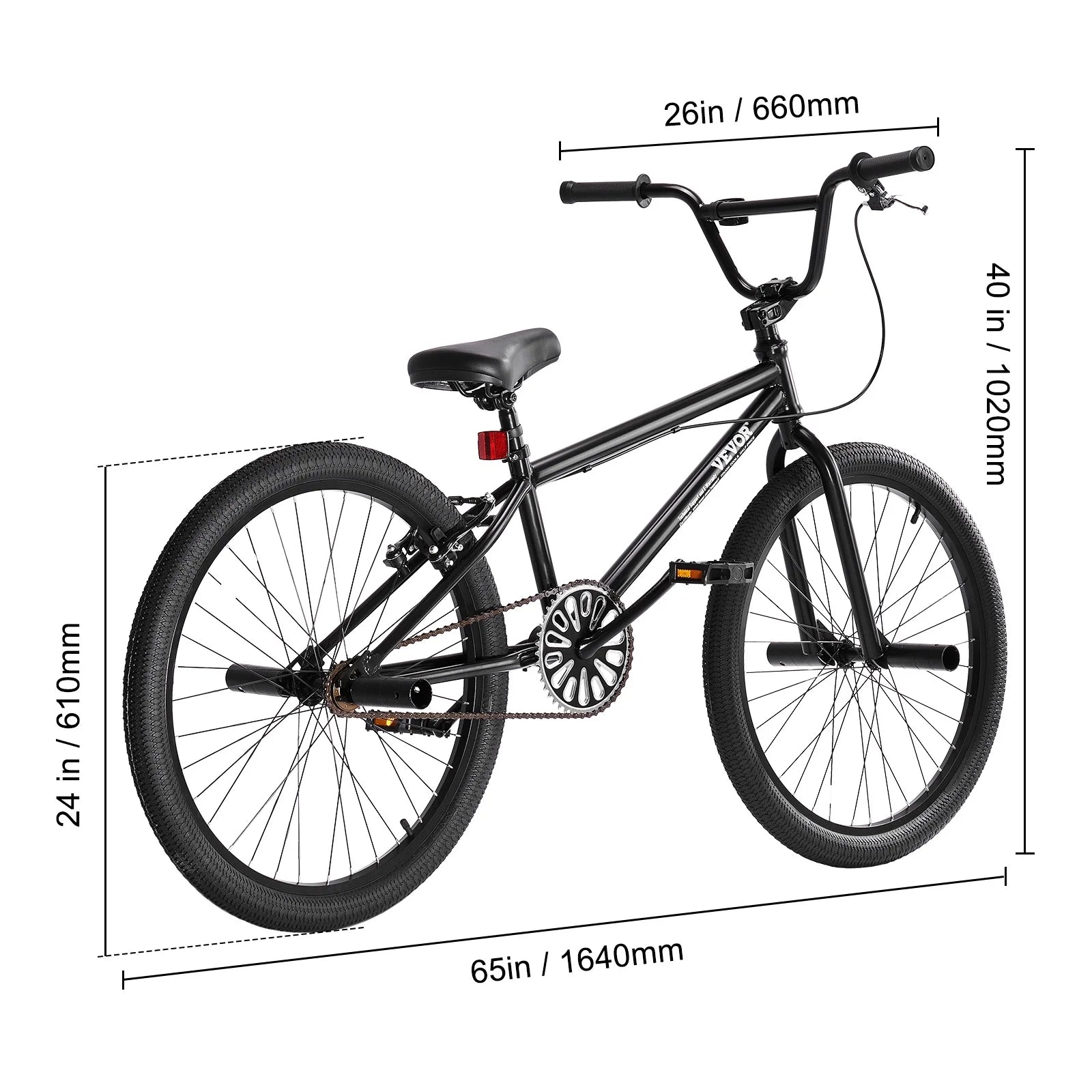 VEVOR BMX Bike, 24 - Inch Wheel Freestyle Bike, BMX Race Bike with 4 Pegs, Beginner - Level BMX to Advanced Riders, BMX Bicycles for Teen Adult Men Women, Durable Hi - Ten Steel Frame, Easy to Assemble