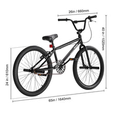 Load image into Gallery viewer, VEVOR BMX Bike, 24 - Inch Wheel Freestyle Bike, BMX Race Bike with 4 Pegs, Beginner - Level BMX to Advanced Riders, BMX Bicycles for Teen Adult Men Women, Durable Hi - Ten Steel Frame, Easy to Assemble
