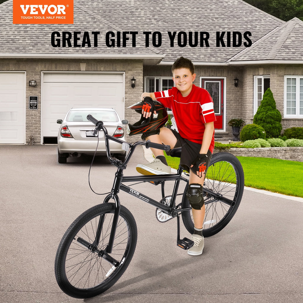 VEVOR BMX Bike, 24 - Inch Wheel Freestyle Bike, BMX Race Bike with 4 Pegs, Beginner - Level BMX to Advanced Riders, BMX Bicycles for Teen Adult Men Women, Durable Hi - Ten Steel Frame, Easy to Assemble